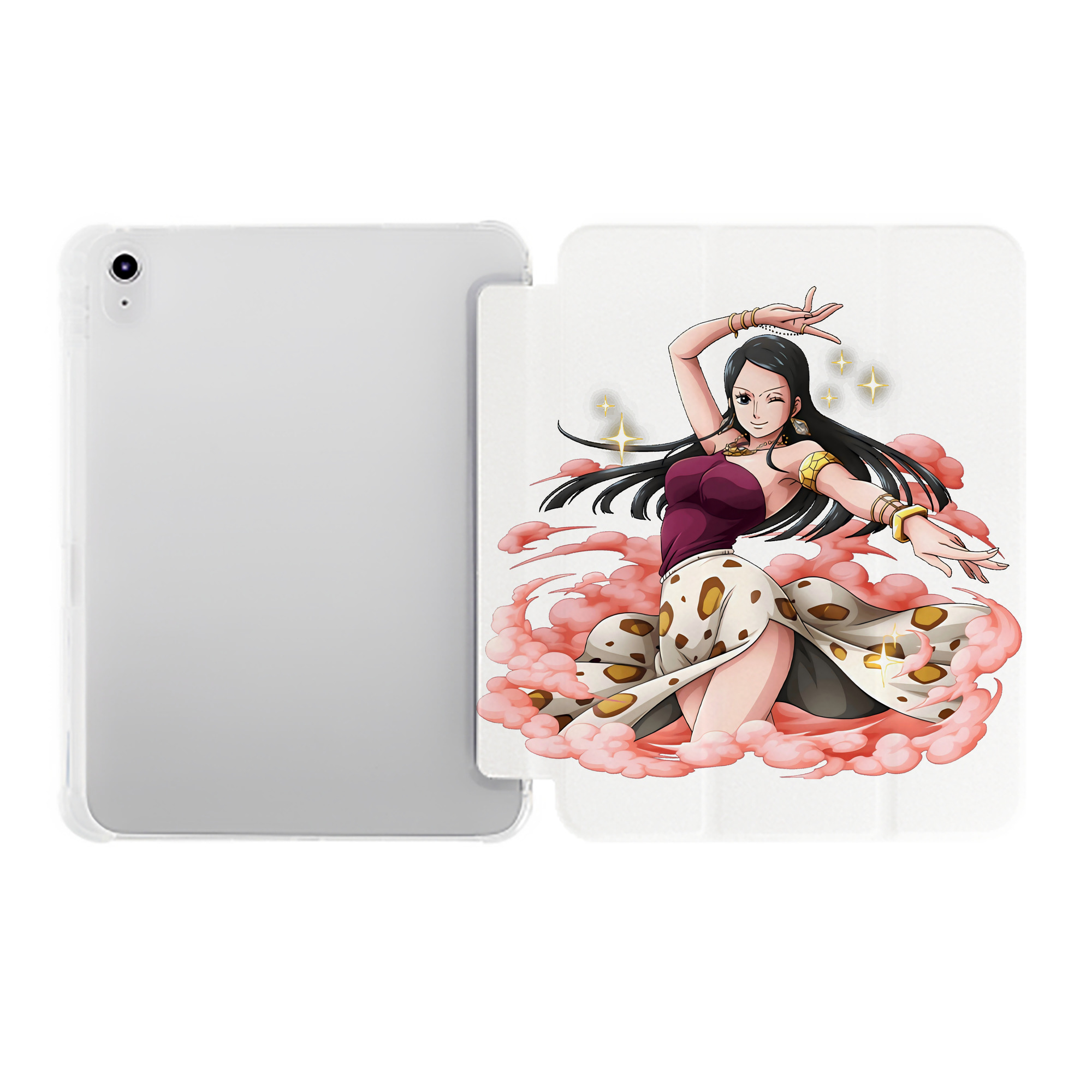 （画像用） ワンピース ニコ・ロビン ONE PIECE Nico Robin IPad ケース ペン収納付き 三つ折りスタンド PUレザー×シリコン 対応機種9.5/10.5/10.9インチ
